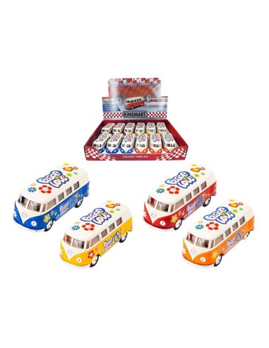 KINSMART – 1962 Volkswagen Classical Bus – Modellino 13cm c/porte apribili – c/pull-back and go In espo da 12pz (40x29cm) 4ass…x12…x48